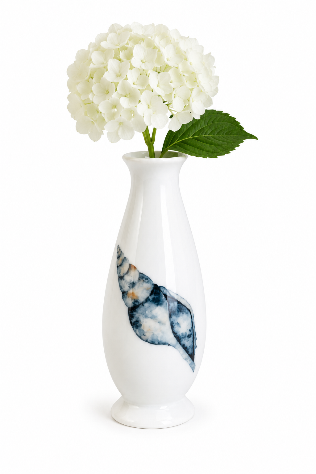Coastal Seashell Porcelain Bud Vase