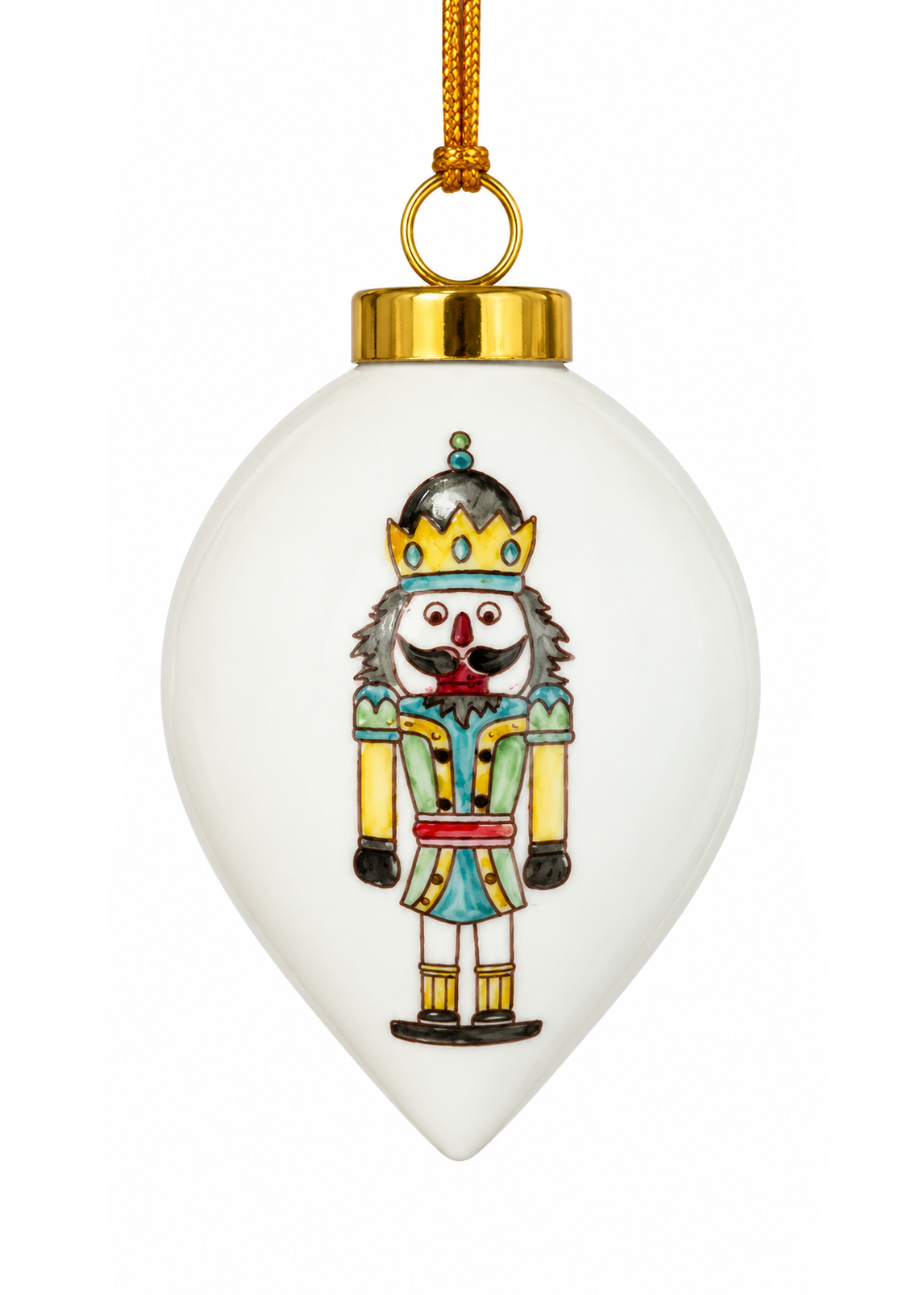 Hand-Painted Nutcracker Porcelain Christmas Ornament
