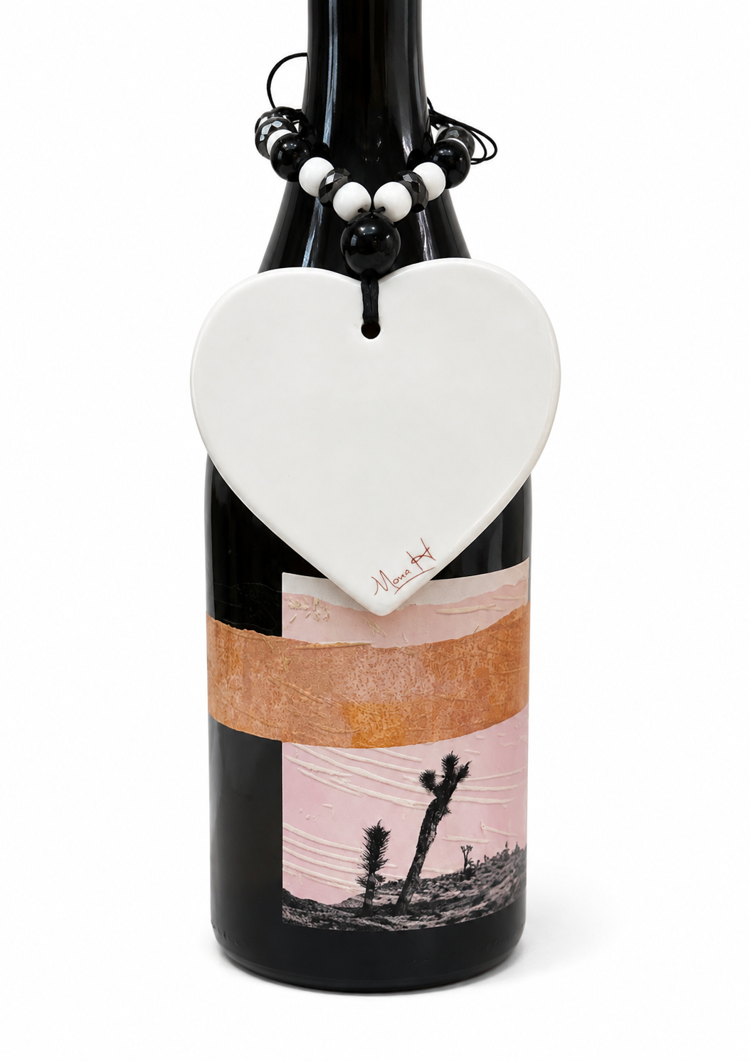 Love Heart Porcelain Wine Bottle Tag