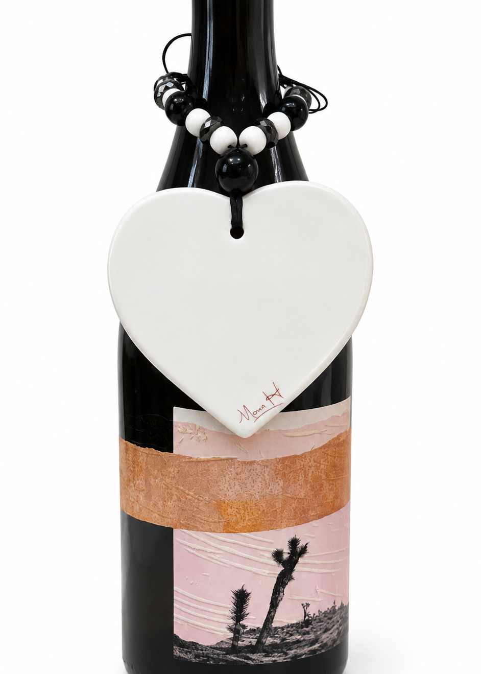 Love Heart Porcelain Wine Bottle Tag