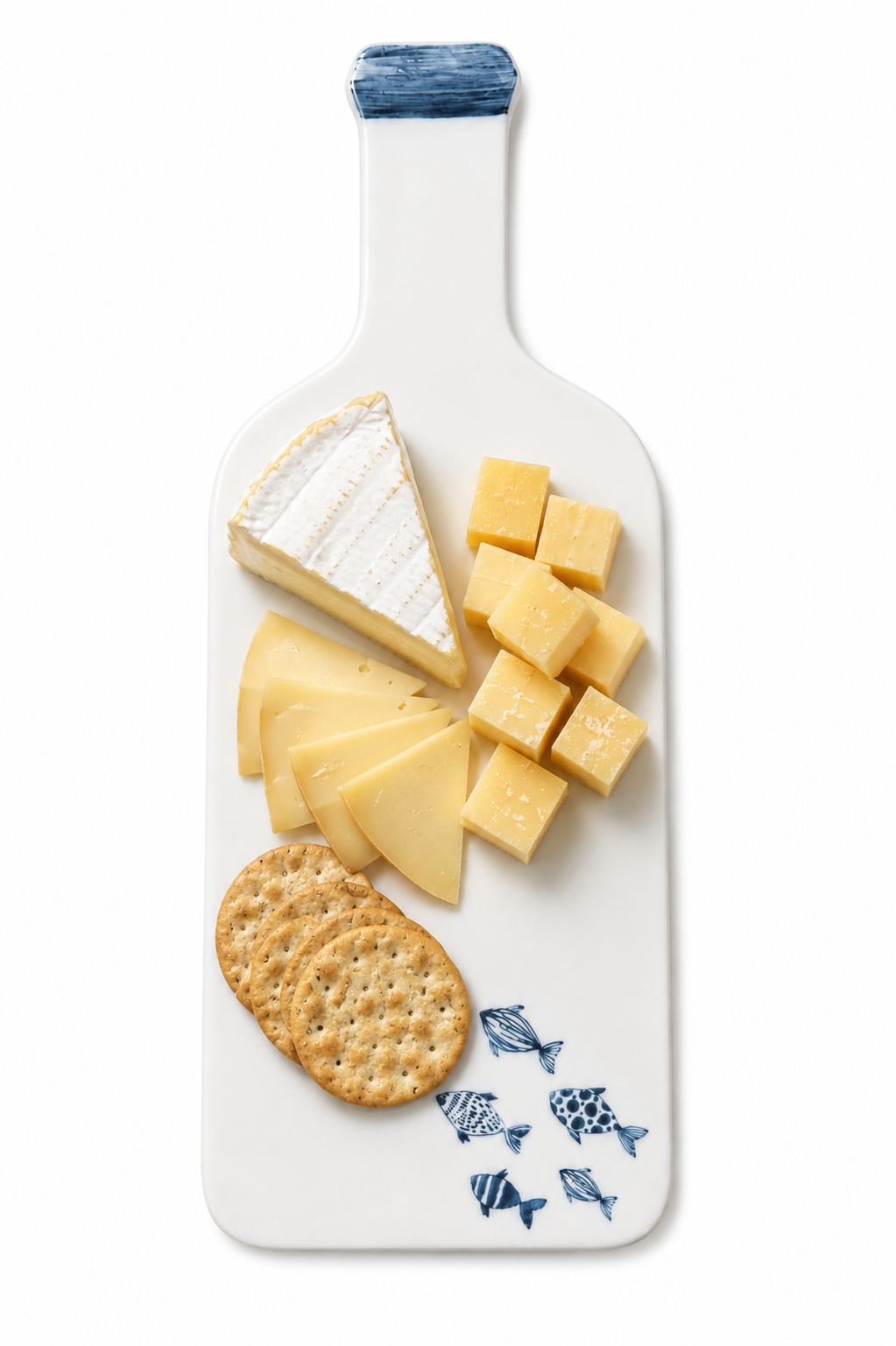 Hand-Painted Coastal Fish Porcelain Cheese Board