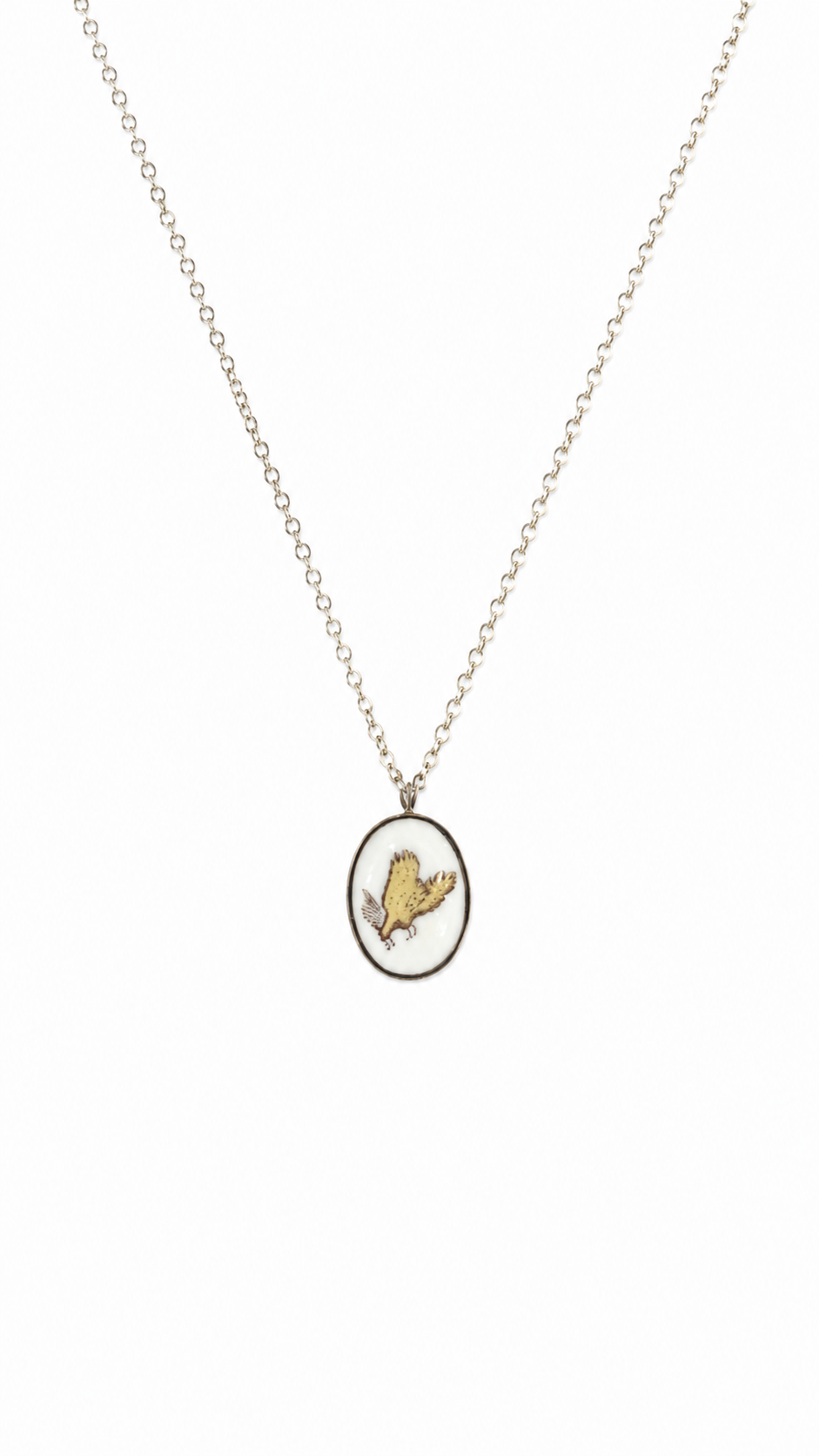 Hand-Painted Eagle Porcelain Pendant Necklace – Auburn Game Day Style