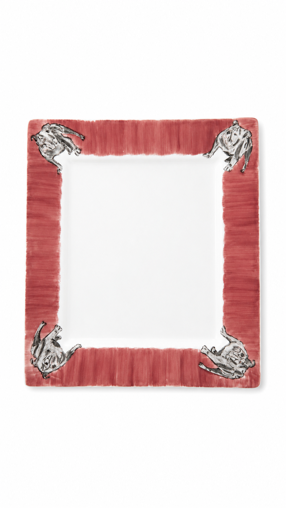 Hand-Painted Bulldog Porcelain Serving Plate