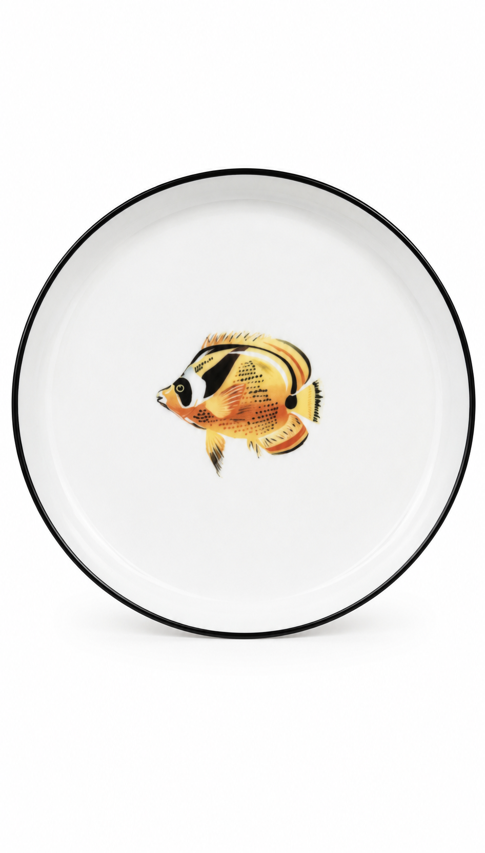 Yellow Tropical Fish Appetizer Plate – Coastal Porcelain Wall Décor