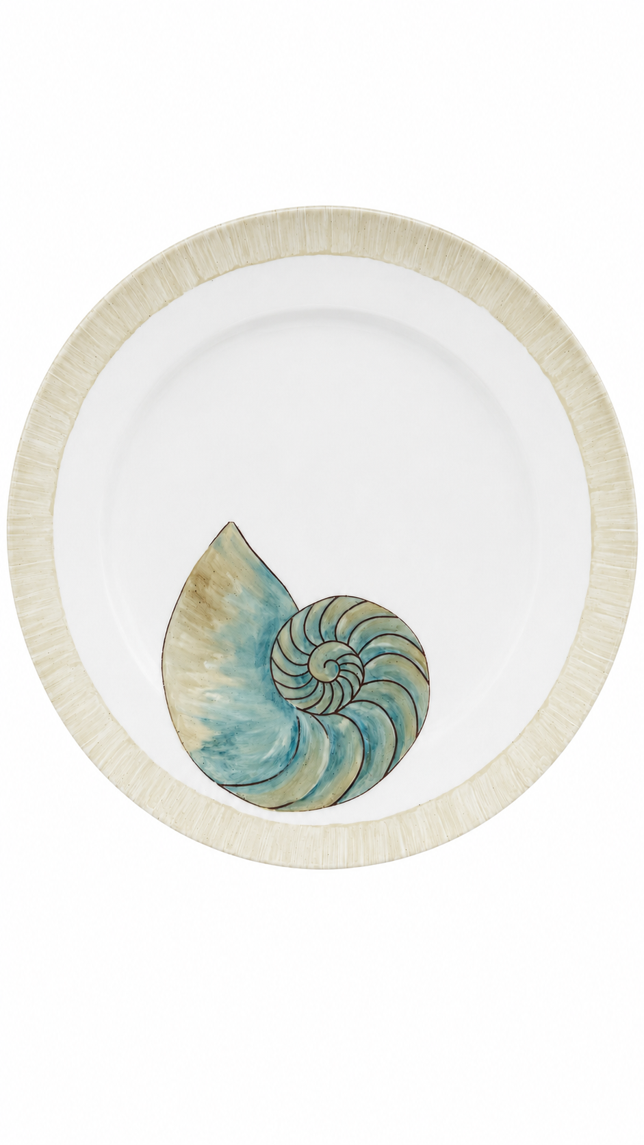 Hand-Painted Nautilus Shell Platter Styled in an Elegant Coastal Master Suite