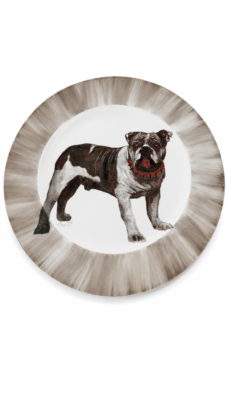 Hand-Painted Bulldog Porcelain Platter – Heirloom Game Day & Sports Fan Décor
