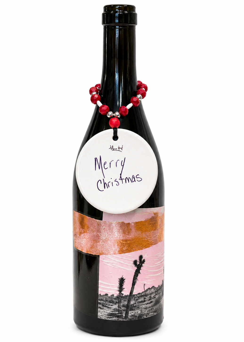 Merry Christmas Porcelain Bottle Tag
