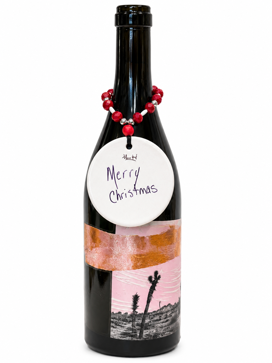 Merry Christmas Porcelain Bottle Tag