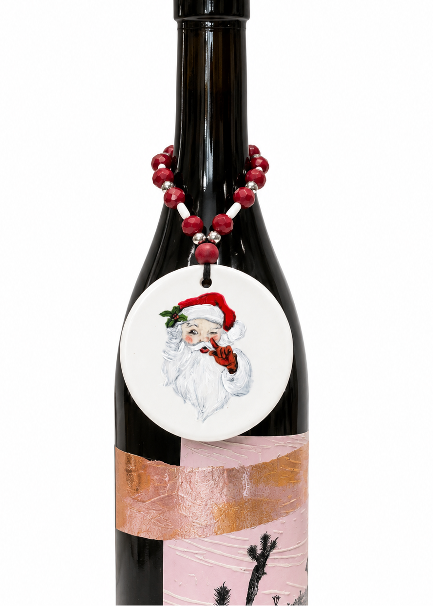 Merry Christmas Porcelain Bottle Tag