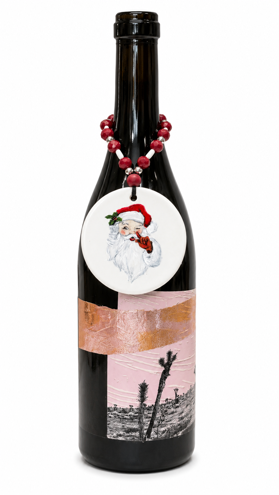 Merry Christmas Porcelain Bottle Tag