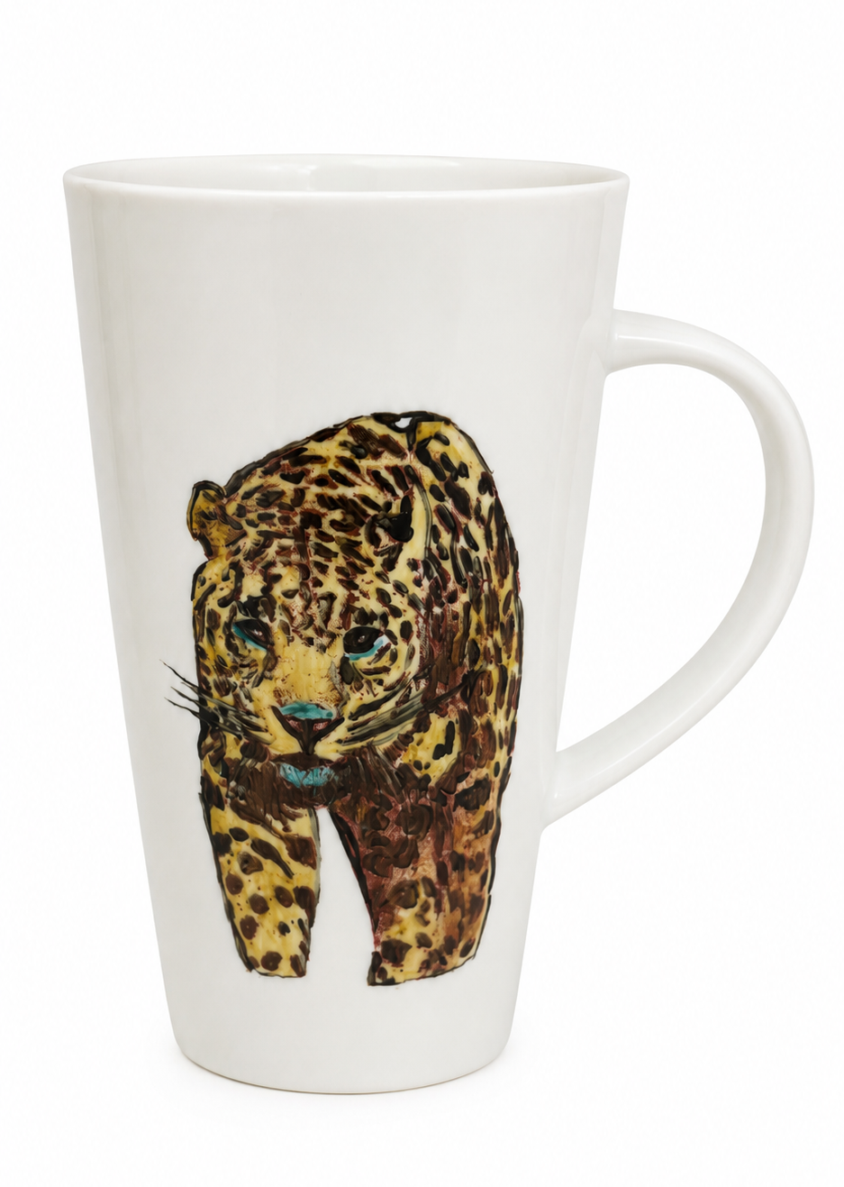 Hand-Painted aguar Porcelain Latte Mug | Wildlife Coffee Mug | Made by Mona H