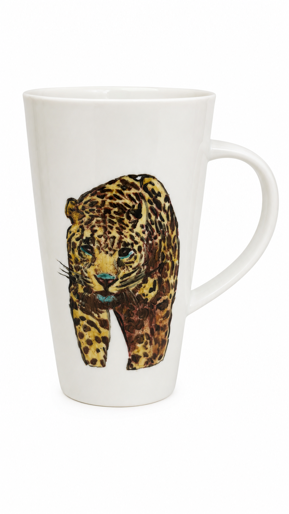 Hand-Painted aguar Porcelain Latte Mug | Wildlife Coffee Mug | Made by Mona H