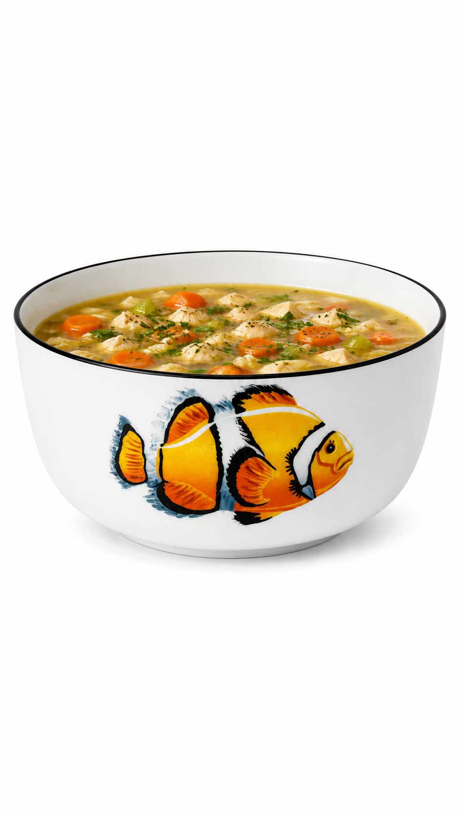 Clownfish Porcelain Soup Bowl – Coastal Serving Bowl | Nautical Dinnerware