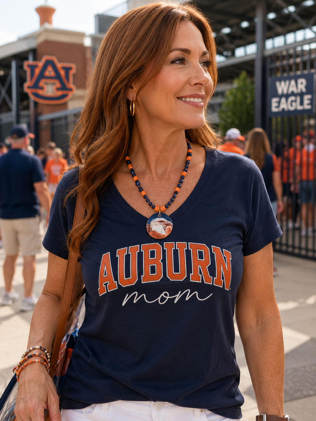 War Eagle Eagle Pendant Necklace – Auburn Mom Game Day Statement Piece