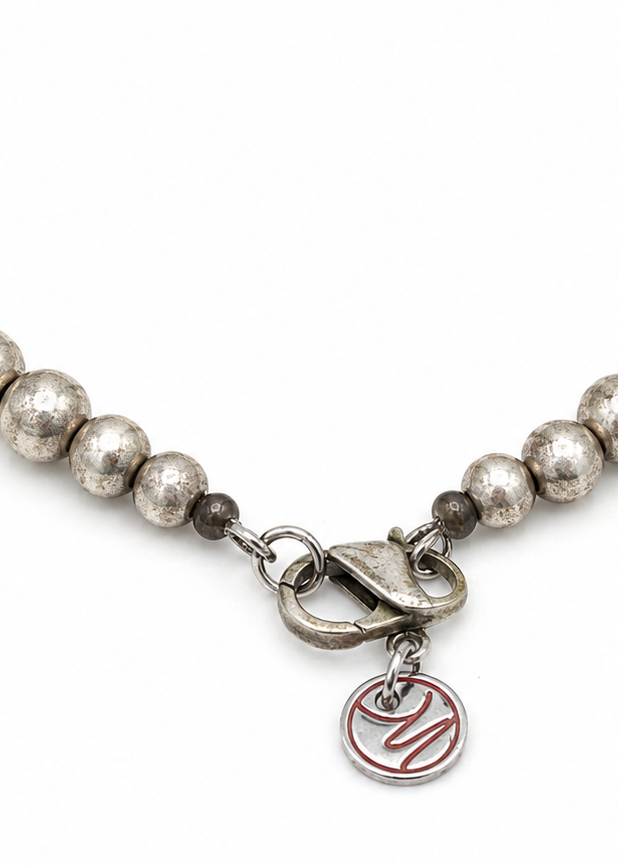 Handcrafted Silver Cross Statement Beaded Necklace | Artisan Christian Jewelry