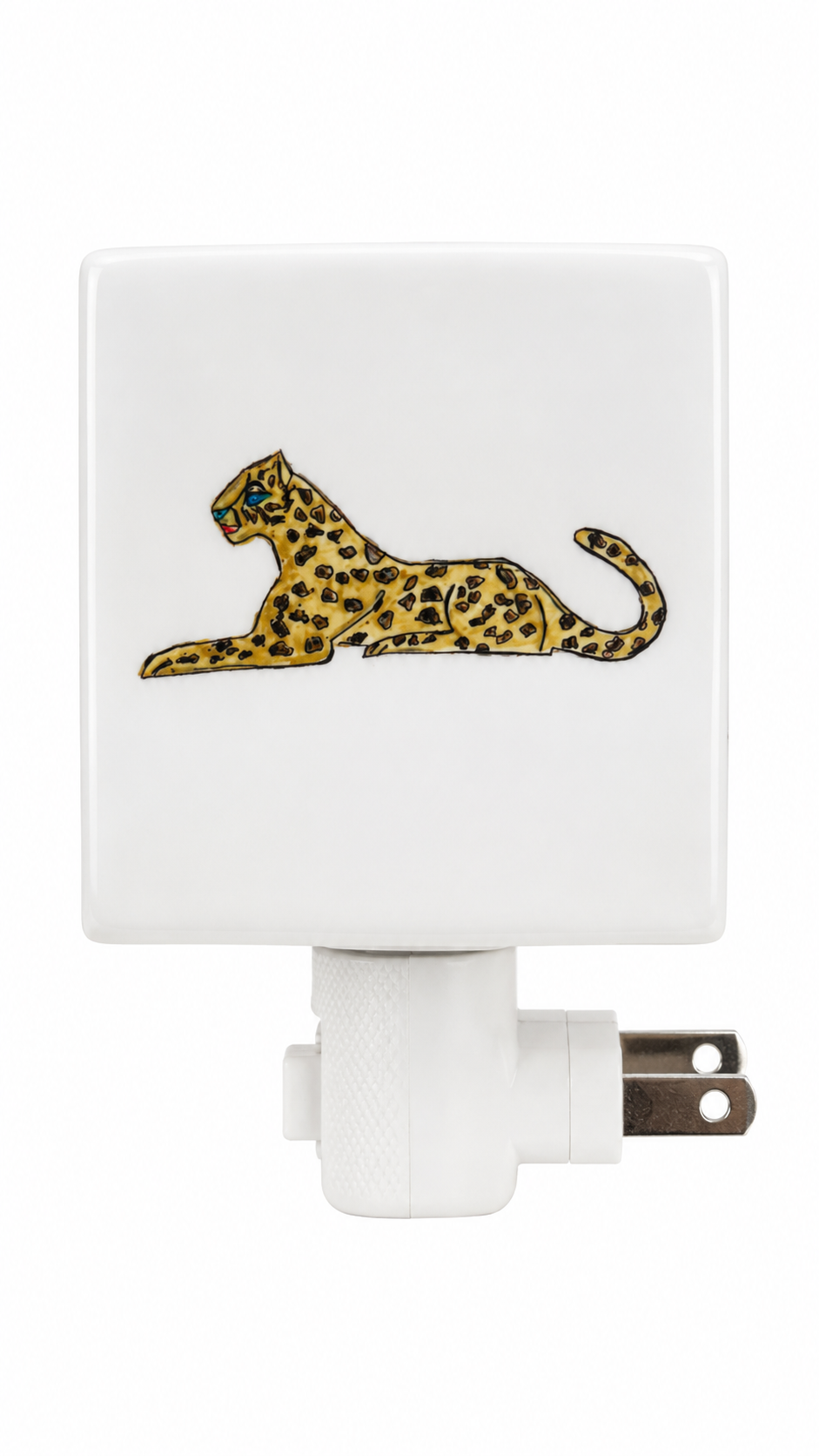 Hand-Painted Leopard Porcelain Night Light