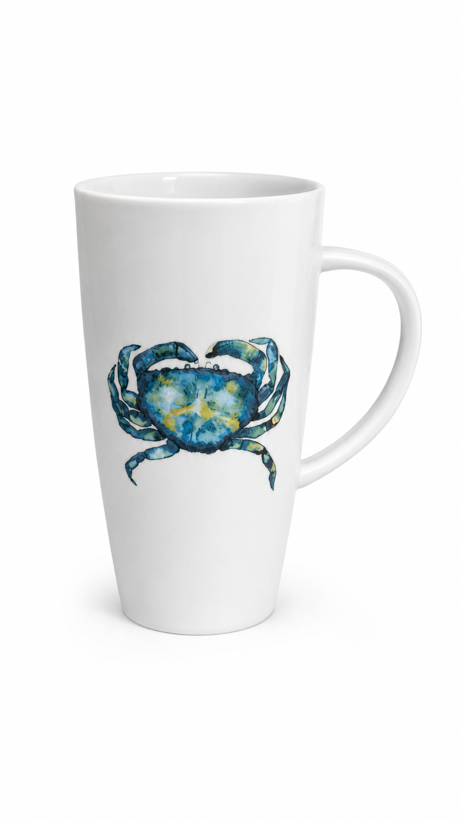Blue Crab Coastal Latte Mug – Ocean-Inspired Coffee Mug