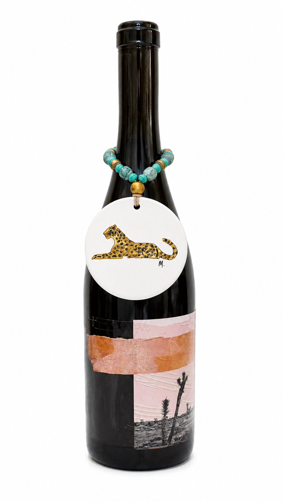 Hand-Painted Porcelain Hostess Gift Bottle Tag