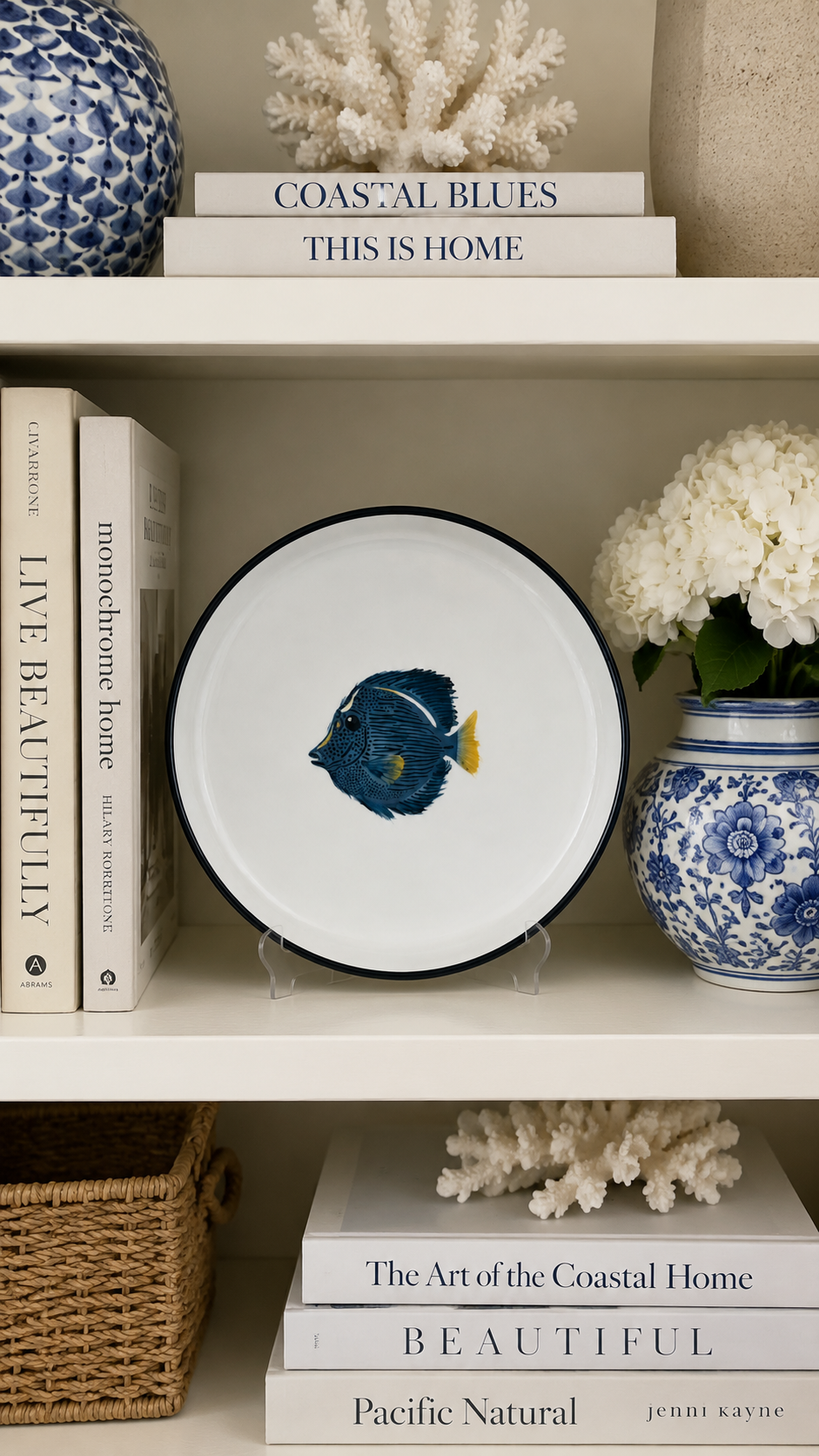 Blue Tang Fish Appetizer Plate – Coastal Porcelain Accent Plate