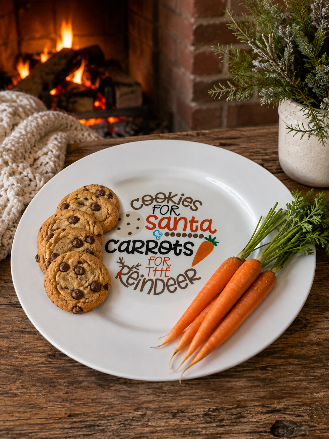 Cookies for Santa & Carrots for the Reindeer Christmas Plate