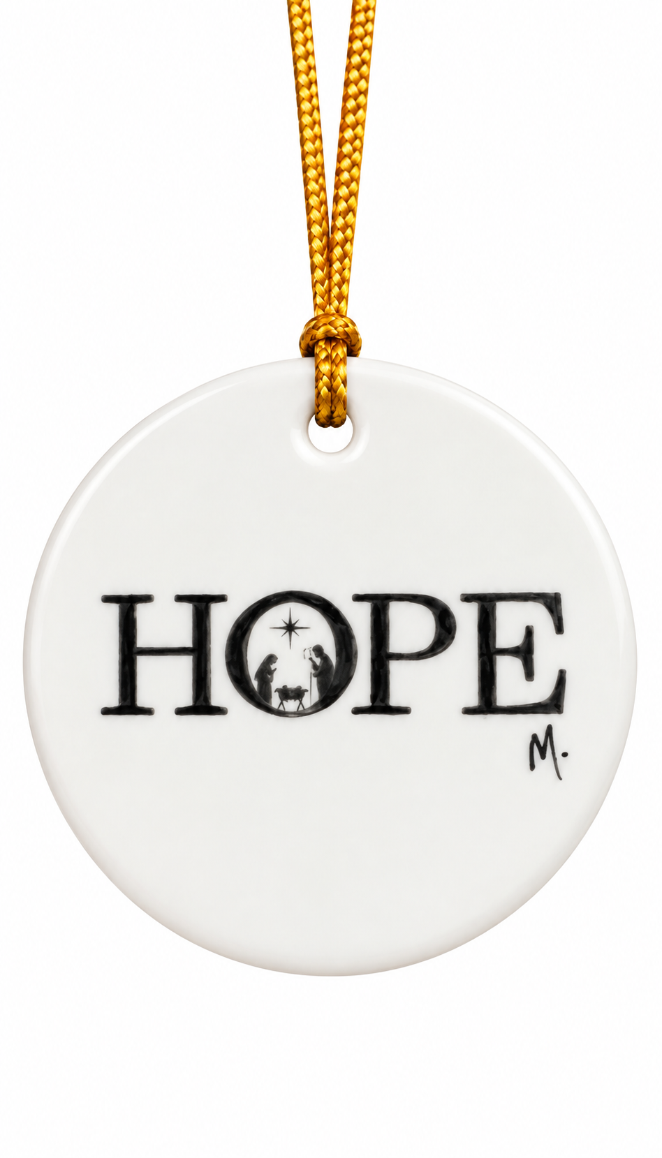 Hand-Painted Hope Nativity Porcelain Christmas Ornament