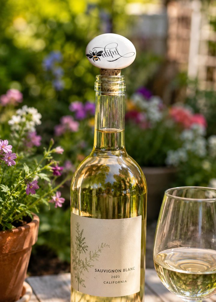 Bee-utiful Garden Wine Stopper by MadebyMonaH