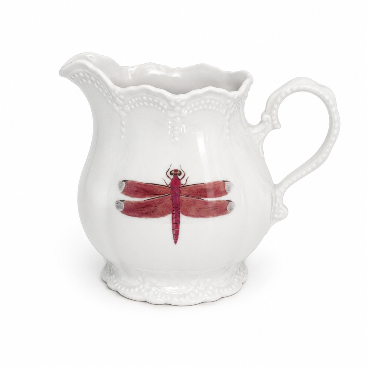 Dragonfly Porcelain Creamer Pitcher – Elegant Coastal Serving Piece