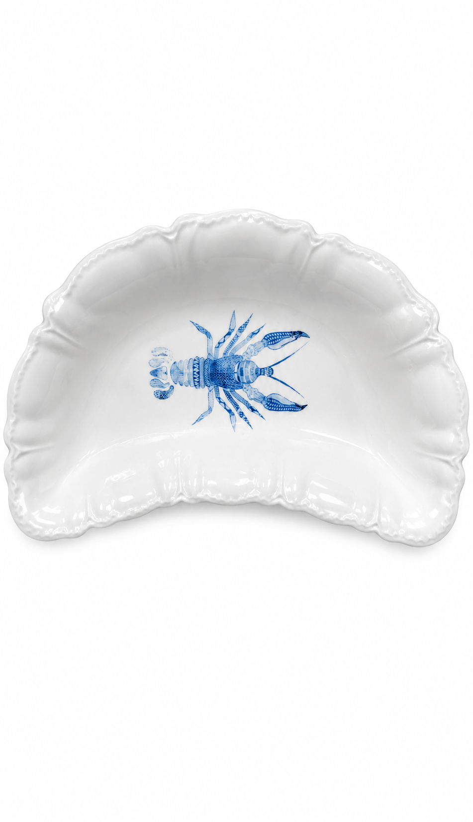Blue Lobster Porcelain Scalloped Tray