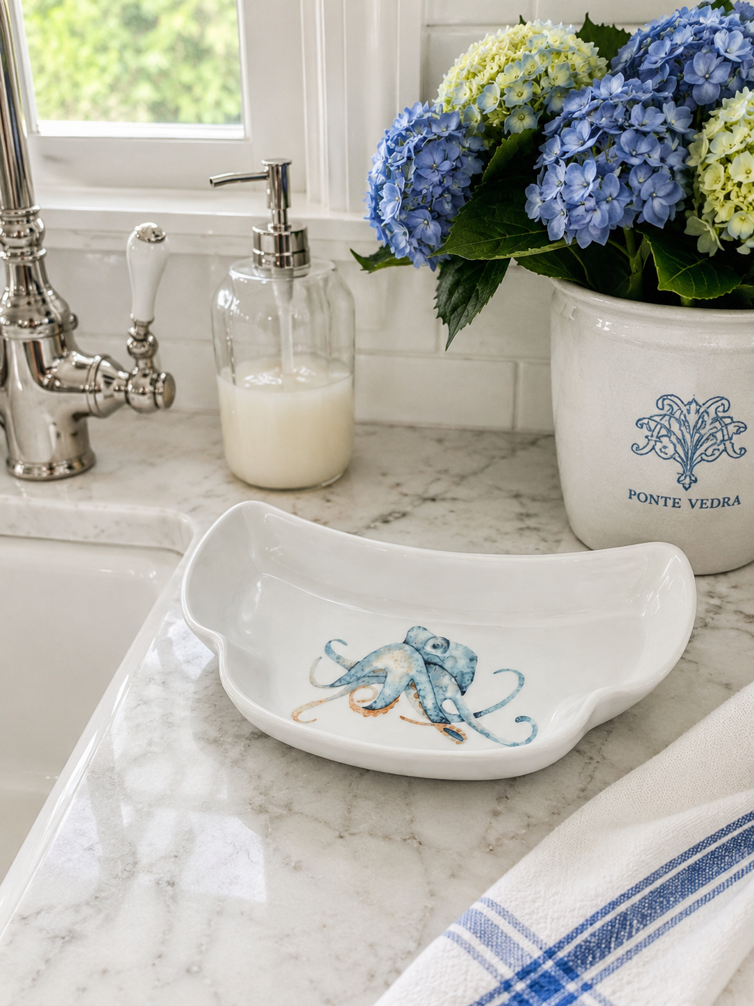 Octopus Porcelain Tray – Coastal Catchall Dish