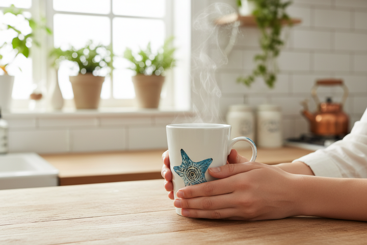 Coastal Starfish Porcelain Ceramic Mug Tea Coffee