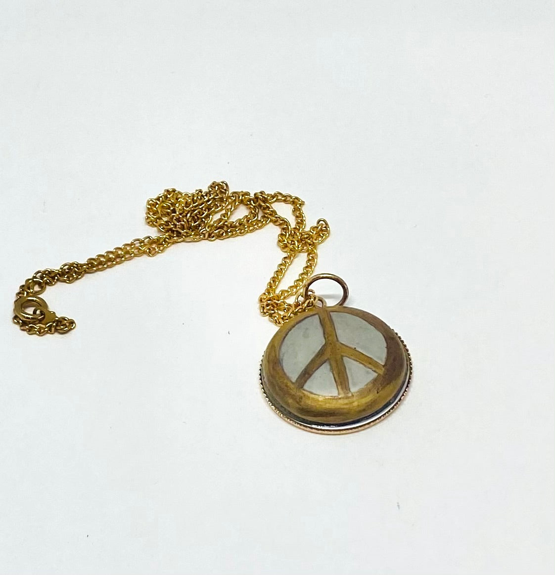 Peace Sign Gold Plated Necklace